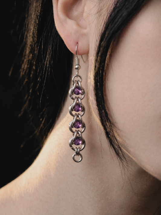 SELENE Earrings with Amethyst