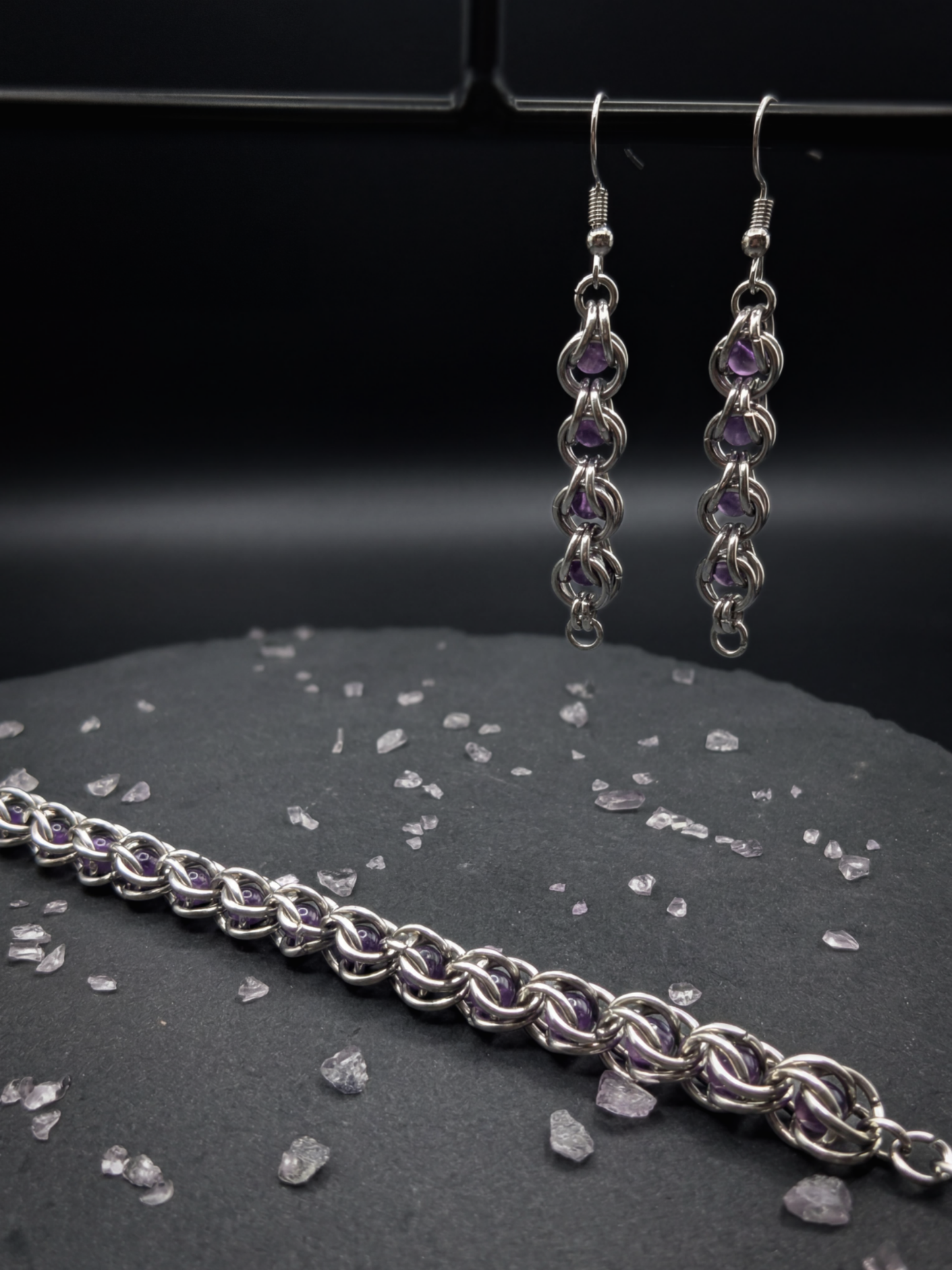 SELENE Earrings with Amethyst