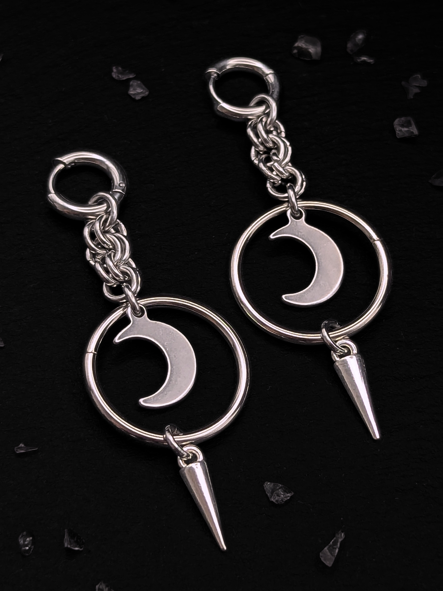 LUNA Earrings with Moon Charm