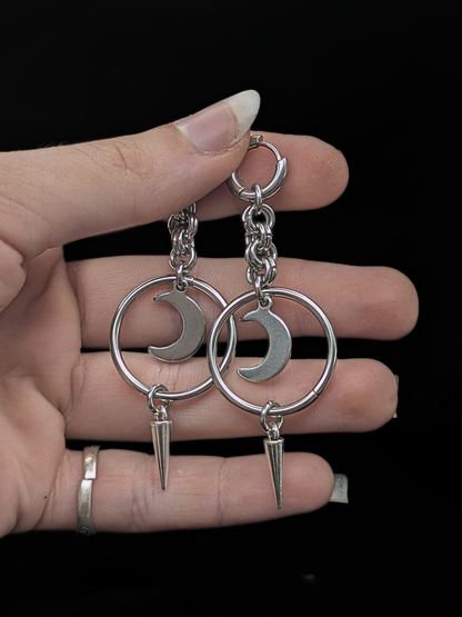 LUNA Earrings with Moon Charm