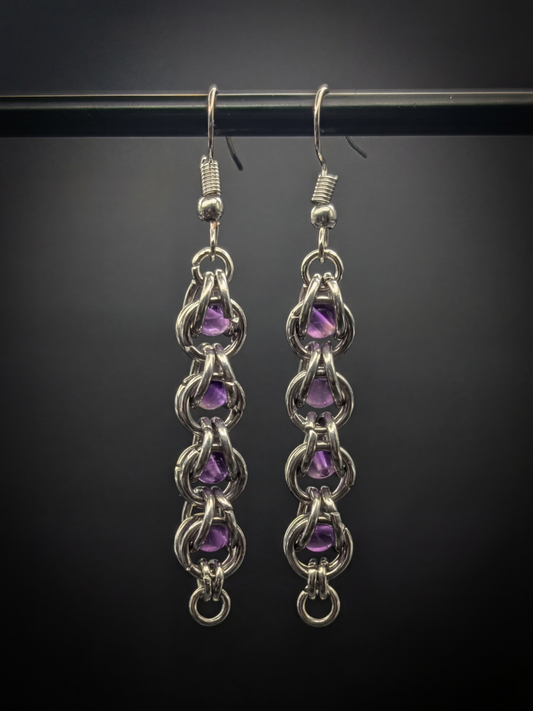 SELENE Earrings with Amethyst