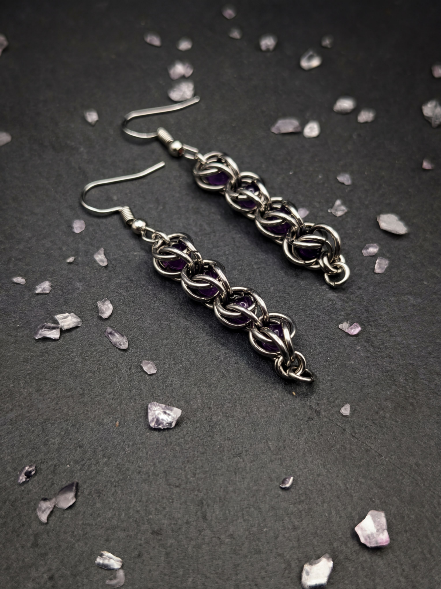SELENE Earrings with Amethyst