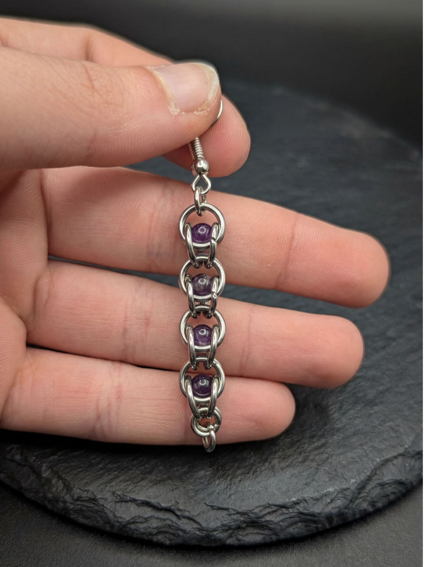 SELENE Earrings with Amethyst